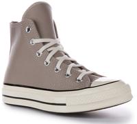 Converse A04579C Chuck 70s Alto En Cuero Gris Zapatillas Unisex Talla UK 4 - 11