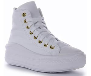 CONVERSE A05459C Todo Estrella Move Plataforma Zapato de Lona Oro Blanco Mujer