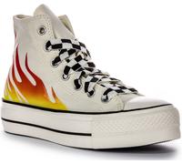 Converse A07892C All Star Lift Platform Flames Trainer Blanca Roja Dama EU 36-42
