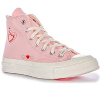 CONVERSE A09113C Chuck 70 Y2K Corazón Estampado Mujer Botas En Luz Rosa UK 3-8