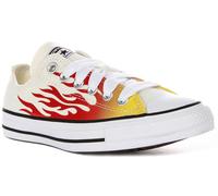 Converse A09889C CT All Star Flames Unisex Trainer En Blanco Rojo UK 7 - 12