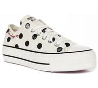 Converse A10689C Ct As Lift Lunares Mujeres Zapatilla En Blanco Negro UK 3 - 8