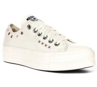 Converse A15008C CT As Levantar Floral Bordado Mujer Zapatillas En Morado UK 3-8
