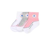 Converse Infant Toddler Socks 3 Pack (Pink(NC0172-AB5)/White/Grey, 12-24 Months)