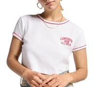 Converse Camiseta Blanco/Rojo Mujer Retro, blanco, XXS