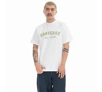 Converse Camiseta de Manga Corta Hombre Classic Fit All Star Single Screen Blanco, Talla XS