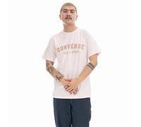 Converse Camiseta de Manga Corta Hombre Classic Fit All Star Single Screen Rosa Claro, Talla XS