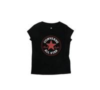 Converse Camiseta de Manga Corta Infantil Timeless Patch Negro, Talla 5-6 Años