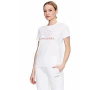 Converse Camiseta de Manga Corta Mujer Seasonal Star Chevron Blanco, Talla M