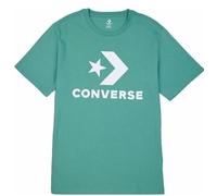 Converse Camiseta de Manga Corta Unisex Standard Fit Center Front Large Verde, Talla 2XS