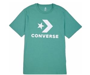 Converse Camiseta de Manga Corta Unisex Standard Fit Center Front Large Verde, Talla 2XS