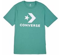 Converse Camiseta de Manga Corta Unisex Standard Fit Center Front Large Verde, Talla XS