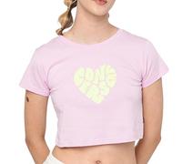 Converse - Camiseta para mujer, color rosa y amarillo, rosa, M