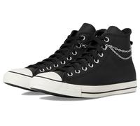 Converse Chuck Taylor All Star Chains - Tenis unisex para adultos, Negro/Plateado/Garceta, 7.5 Women/5.5 Men