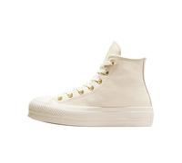 CONVERSE - Chuck Taylor All Star Lift para: Mujer color: Egret/Egret/Gold talla: 37.5