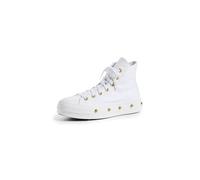 Converse Chuck Taylor All Star Lift Star - Tenis con tachuelas para mujer, blanco/blanco/dorado (White/White/Gold), 38.5 EU