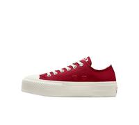 Converse Chuck Taylor All Star Lift - Tenis bajos con plataforma y corazones para mujer, Rojo, 4 UK