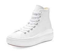 Converse Chuck Taylor All Star Move Platform Foundational Leather Zapatillas Altas para Mujeres en Blanco/negro, Talla EU 37.5 Blanco/negro EU 37.5