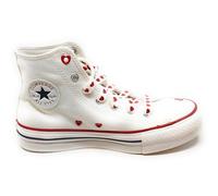 Converse Chuck Taylor All Star St. Valentine, zapatos altos de mujer, blanco con corazones rojos, modelo A19062C, edición limitada, blanco y rojo., 40 EU