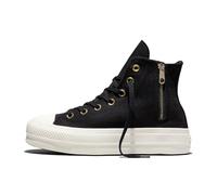 Converse Chuck Taylor All Star - Tenis altos con cremallera y plataforma para mujer, negro, 37.5 EU