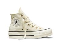 Converse Chuck Taylor All Star - Tenis altos con plataforma elevada, materiales elevados, para mujer, Golden View/Egret/Negro, 9