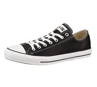 Converse Chuck Taylor Core Lea Ox, Zapatillas De Cuero Unisex Adulto, Negro, 36 EU
