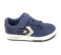 Converse CL98 Ox - Zapatillas para niño gris/azul con cordón elástico y , modelo A14362C Streetwear, Gris, azul, 32 EU