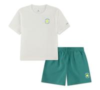 CONVERSE Conjunto camiseta y pantalón corto. Color verde/blanco