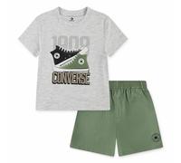 Converse Conjunto camiseta y pantalón corto. Talla 150/153 cm (12/13 años). Color Verde