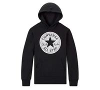 Converse Sudadera con Capucha Unisex, Parche Chuck, Negro, L, Negro, L