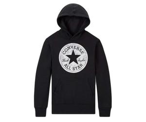 Converse Sudadera con Capucha Unisex, Parche Chuck, Negro, M, Negro, M