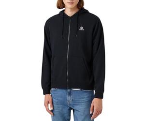 Converse Sudadera con cremallera completa con capucha Go-To Chuck Patch negra Código 10023871-A01, blanco y negro, M