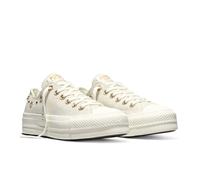 CONVERSE Zapatillas CHUCK TAYLOR ALL STAR LIFT OX SHINY HEATHERED CANVAS STUDS. Color Crudo/Dorado