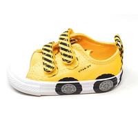Converse Zapatillas de Niño, Zapatillas de Lona Amarilla con Detalles de Rayas, Suela con Patrón de Ruedas, amarillo, 22 EU