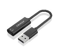 AISENS - A106-0770 - Conversor USB-A A Audio 48Khz, USB-A/M-Jack 3.5/H, Negro, 10Cm