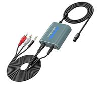 Conversor Audio Analógico a Digital,Doble 3,5 mm RCA a Óptico Convertidor Analógico Digital con entrada AUX RCA y salida Óptica,Convertidor Audio con doble enchufe de entrada de 3,5 mm