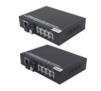 Conversor de 4 canales POTS para teléfono Gigabit Ethernet sobre fibra óptica, extensor SC/UPC monomodo de fibra única de hasta 20 km, soporte llamado anillo de identificación y fax sin demora un