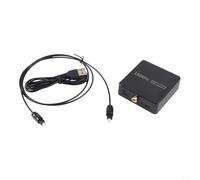 Conversor de audio coaxial SPDIF a RCA/adaptador estéreo de 3,5 mm para HDTV, barra de sonido, altavoz, auriculares y juego, diseño compacto, color negro