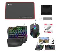 Conversor De Juego Telefónico Conjunto - GamePad Keyboard Espuma Converter Set | Teclado Convertidor Mecánico USB Cableado Y Conjunto De Ratón, Adaptador De Medio Mano, Conjunto De Convertidor Av
