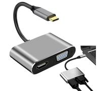 Conversor de vídeo multipantalla macho a hembra, 4 en 1 USB C Hub - 4K Tipo C a HD Multimedia Interface - Portable 4 en 1 Multiport HDTV Port Hub para cine en casa