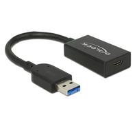 Conversor Delock USB 3.1 Gen 2 Tipo-A macho > USB Tipo-C hembra Activo, negro, 15 cm