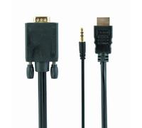 Conversor HDMI a VGA Gembird A-HDMI-VGA-03-10 3 m con Audio 3.5 mm Full HD Negro