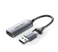 Conversor HDMI Vention ACWHA 4K@60Hz HDMI Hembra a USB-C/USB-A 480Mbps 10cm Gris