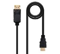 CONVERSOR NANO CABLE DISPLAYPORT/MACHO A HDMI/MACHO 3M NEGRO