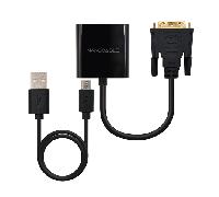 NANOCABLE CONVERSOR DVI 24+1 A VGA HDB15 M/H 0.10M Negro 10.16.2008-BK