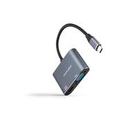Conversor nano cable usb-c/m a hdmi/h - vga/h 4k 0-15cm gris