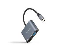 Conversor nano cable usb-c/m a hdmi/h - vga/h 4k 0-15cm gris