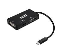 Conversor Nanocable 10.16.4301-BK/ USB Tipo-C Macho - VGA Hembra/ DVI Hembra/ HDMI Hembra/ 10cm/ Negro