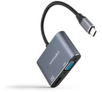 Nanocable 10.16.4303 - Conversor USB-C a HDMI/VGA 15 cm, Gris