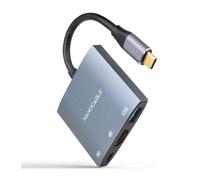 Conversor nanocable 10.16.4306 usb tipo-c/ hdmi 4k hembra - usb hembra - usb tipo-c pd/ 15cm/ gris